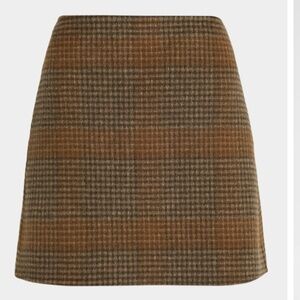 Theory Plaid Tweed Mini Skirt
